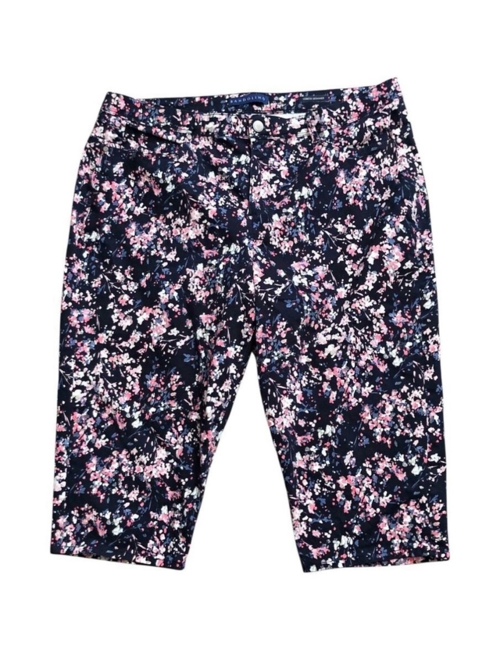 Bandolino Lisbeth Skimmer Pants Womens Plus 22W Floral Capri Cropped Stretch